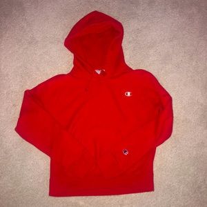 Red Champion Reverse Weave Hoodie